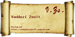 Vadászi Zsolt névjegykártya